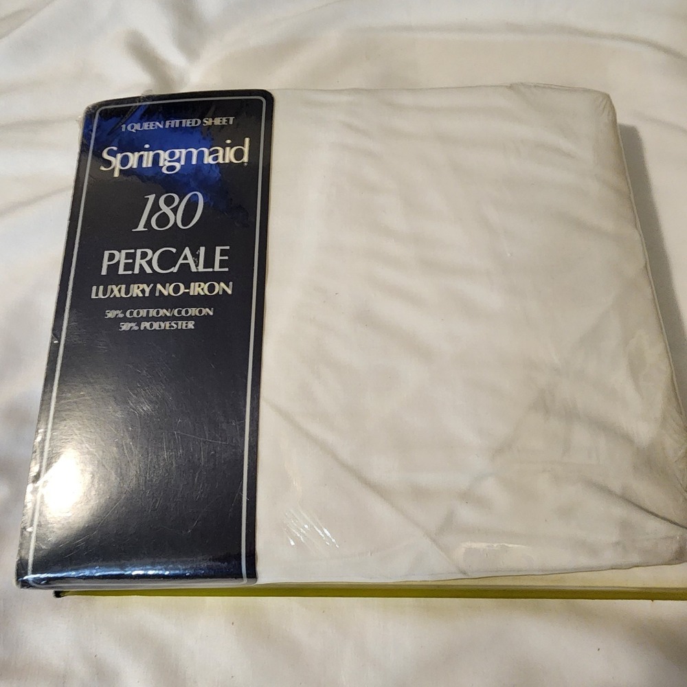 Vintage White Springmaid Fitted Sheet Style 009 Double‎ Mattress 54" X 76" NEW